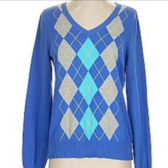 💙🌺Izod Blue and Gray Knit Sweater - Picture 1 of 5